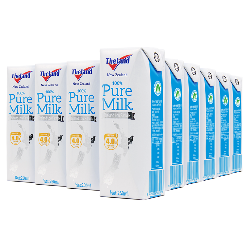 新西兰进口牛奶纽仕兰4.0g蛋白质低脂纯牛奶乳品 250ml*24 钻石版整箱装