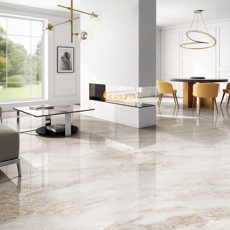 简一(gani) 简一瓷砖 皇家白玉 欧式仿石纹防滑耐磨地砖 现代客厅浴室