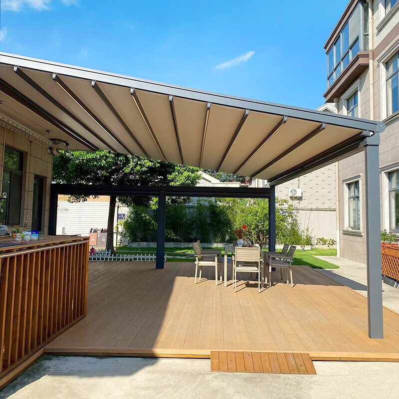 紫叶(ziye)折叠伸缩式遮阳棚电动天幕车棚停车棚家用汽车户外防晒防