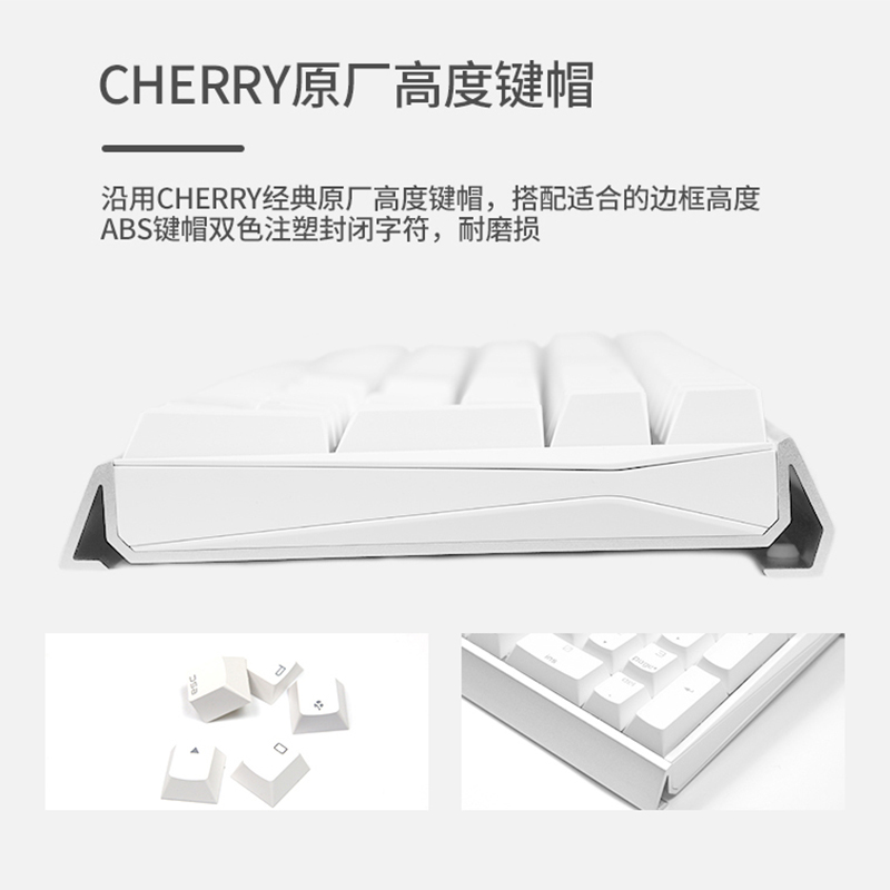 樱桃（Cherry）MX3.0S G80-3870LSAEU-0 机械键盘 有线键盘 全尺寸游戏键盘 无钢板正刻 白色 青轴