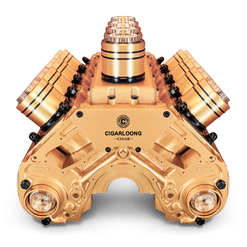 茄龙 (cigarloong)茄龙雪茄盒多功能纯金属雪茄盒展示盒台式保湿