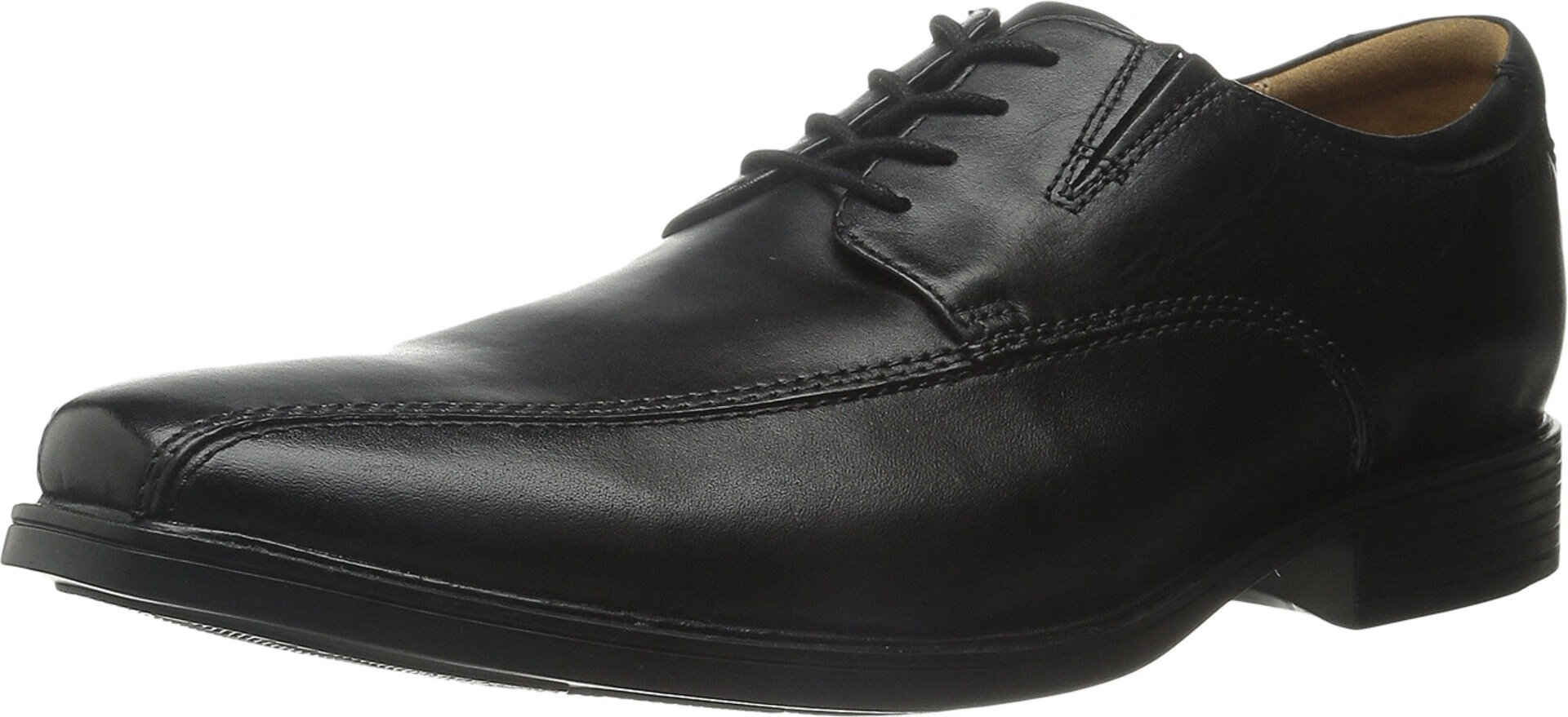 Clarks 其乐男鞋Tilden Walk牛津鞋 休闲鞋舒适百搭皮革系带皮鞋男 黑色皮革 40 (7.5 US)  宽版