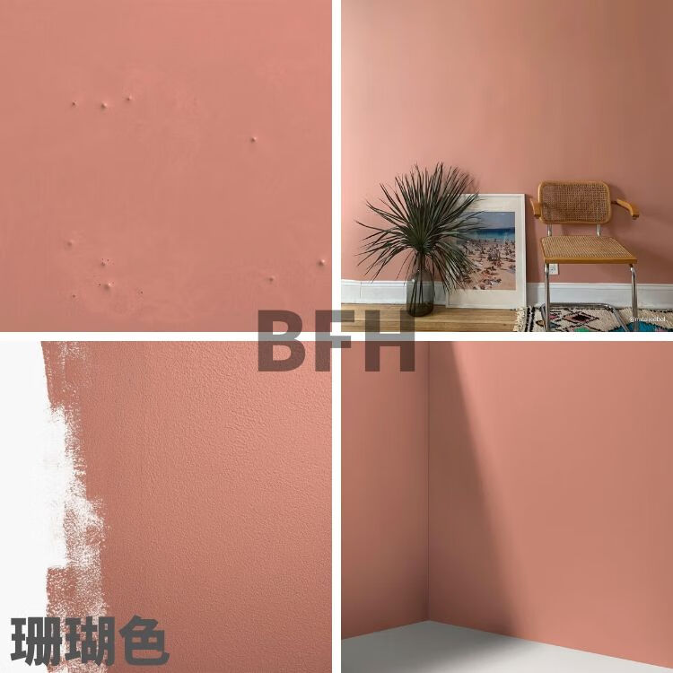 仁聚益墙面乳胶漆室内家用小桶电视背景墙彩色涂料油漆 卧室自刷 珊瑚