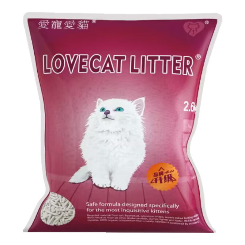 lovecat litter爱宠爱猫宠物猫沙 无尘除臭原味豆腐猫砂/豆腐砂6L 原味豆腐猫砂2.6kg