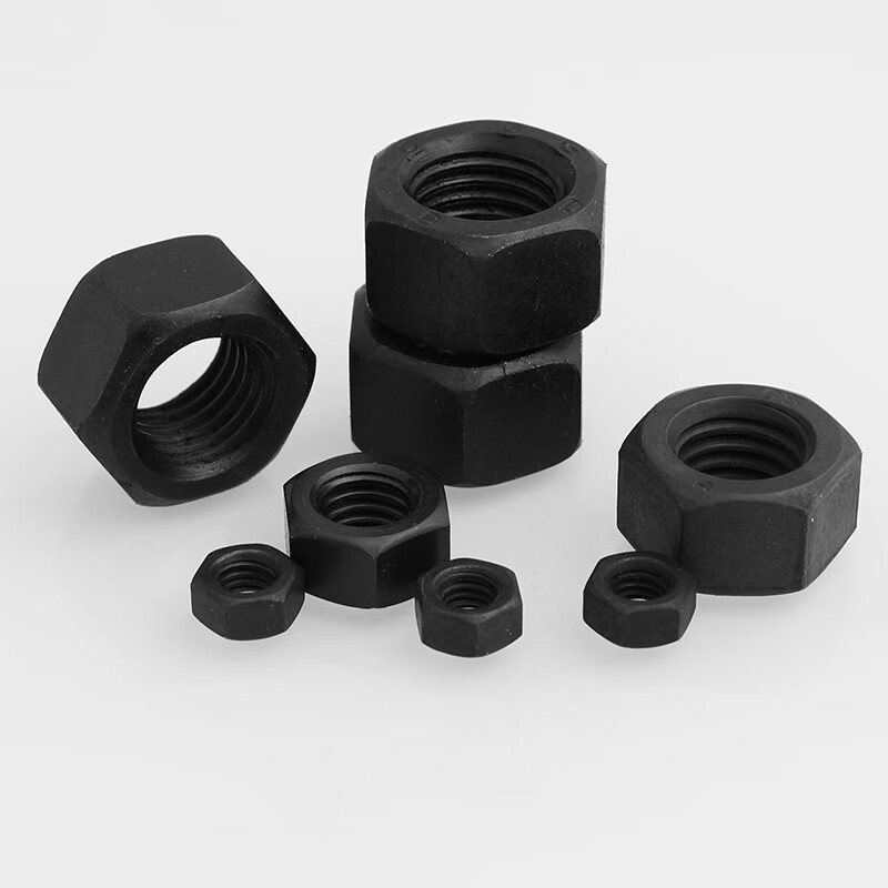 8级铁黑六角螺母 螺丝帽锁紧螺帽国标m2m3m4m5m6m8m10m12m16m20 m2