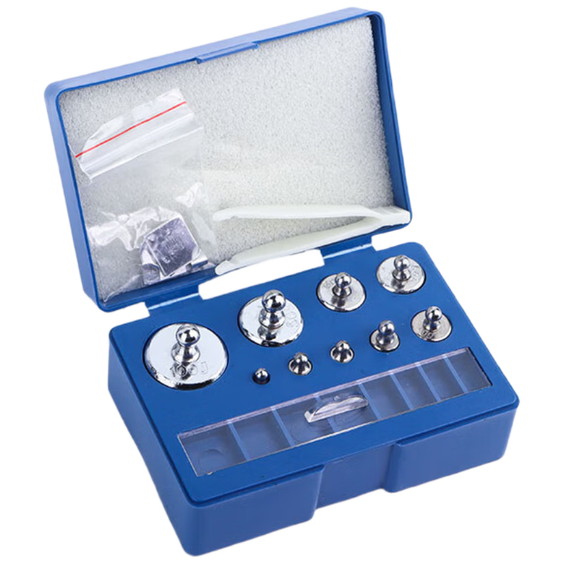 Touch Fish M2級金屬砝碼盒鋼質(zhì)鍍鉻托盤(pán)天平配件物理力學(xué)教學(xué)實(shí)驗器材檢測電子秤 片碼砝碼套裝（200g）