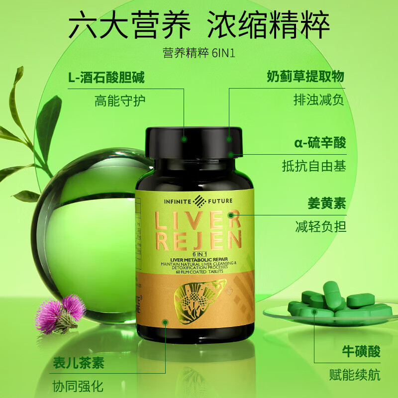 INFINITE FUTURE无限未来IF奶蓟草成人护肝肝立复净肝片护肝片60粒 2瓶