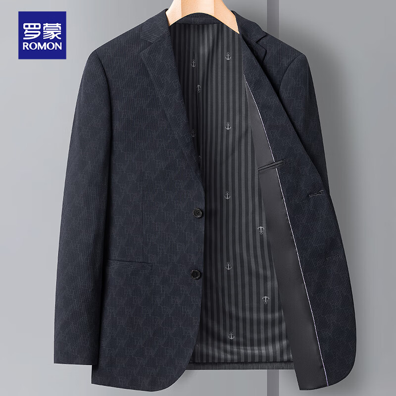 罗蒙西服男士商务休闲西装修身工装正装职业装春秋季单西外套上衣男装