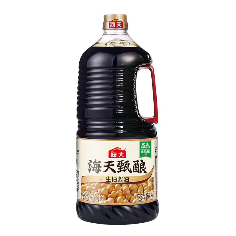 海天 生抽酱油2kg 【酿造酱油】 调味品 经典系列 甄酿生抽 点蘸提鲜