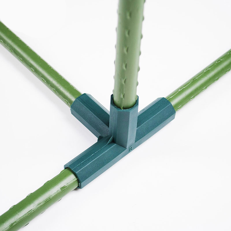 爬藤花架攀爬支架种菜架包塑管园艺支柱接头塑料连接件配件三通四通五通 直4通 16mm