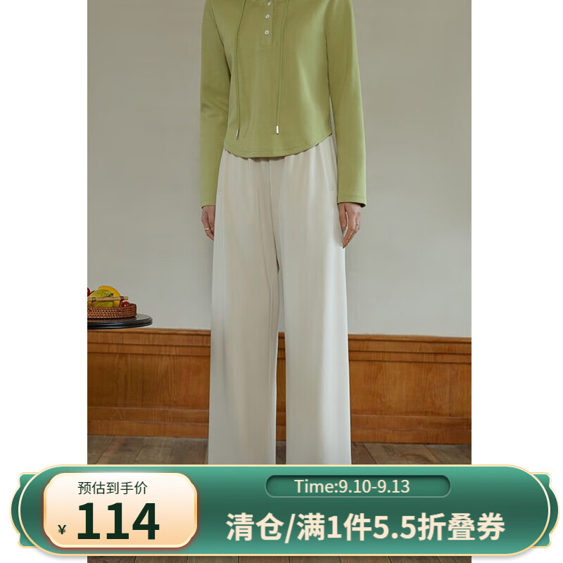 独束[长短款]大码女装多色直筒休闲裤女春季新款微胖mm高腰显瘦阔腿裤 米色-短款 M使用感如何?