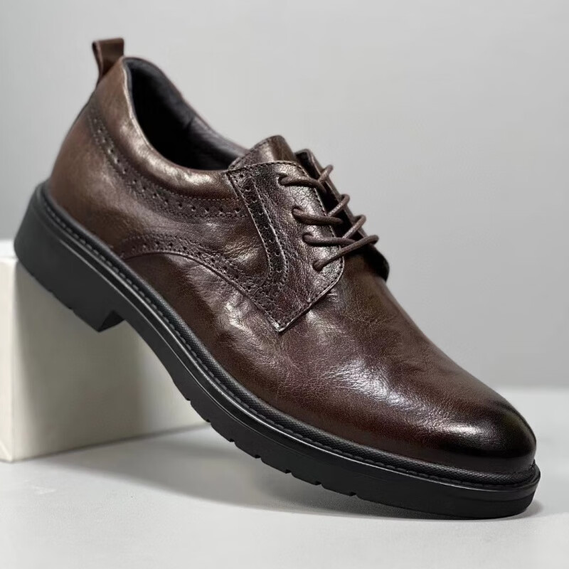 赫刚(heygone)奢侈高端品牌皮鞋男秋季新款头层牛皮商务正装鞋复古手