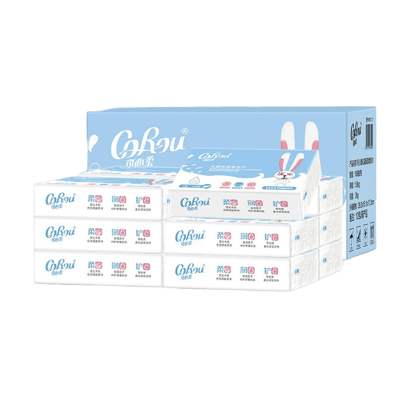 可心柔（COROU）V9婴儿云柔巾金盏花保湿柔润面巾纸新生儿母婴适用柔软亲肤大包装 3层 98抽*1包