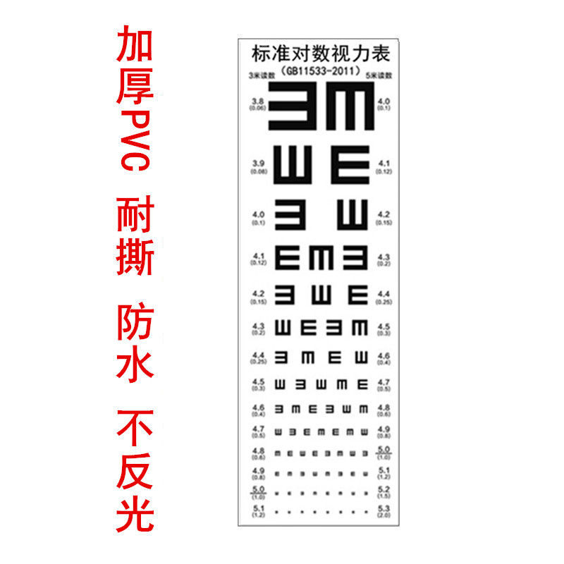 视力表标准儿童家用视力表标准挂图对数测眼睛度数 双 e (新国标)