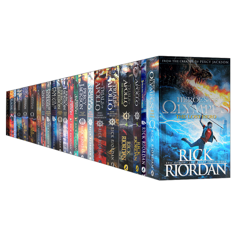 波西杰克逊全套22册 英文原版 Percy Jackson 英文版 神火之盗/奥林匹斯英雄/埃及守护神/马格纳斯与仙宫之神/阿波罗的审判 进口书
