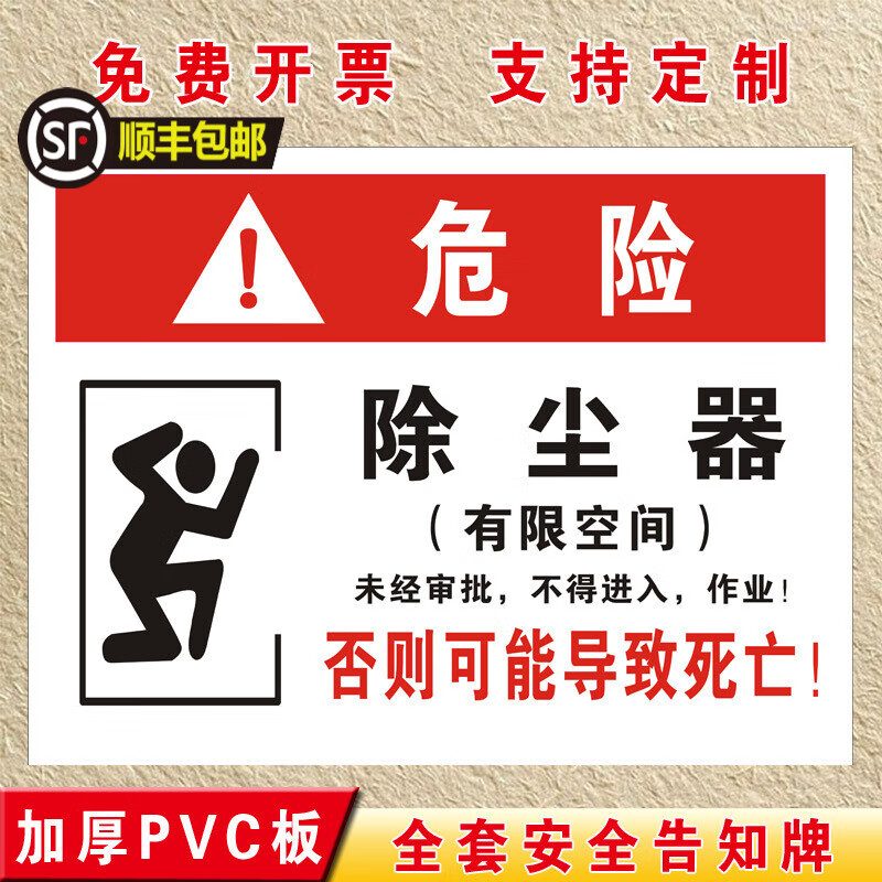 有限空间作业安全告知牌职业病危害告知卡安全防护警告标识牌 除尘器1
