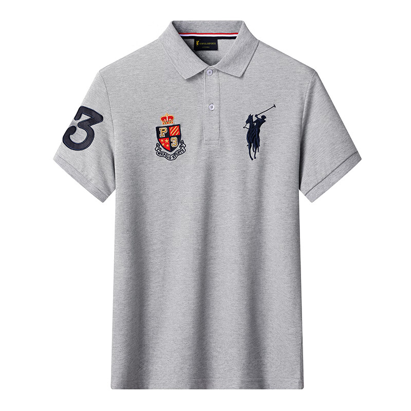 仕保罗短袖t恤男夏季新款体恤商务休闲潮流宽松上衣马标刺绣翻领polo