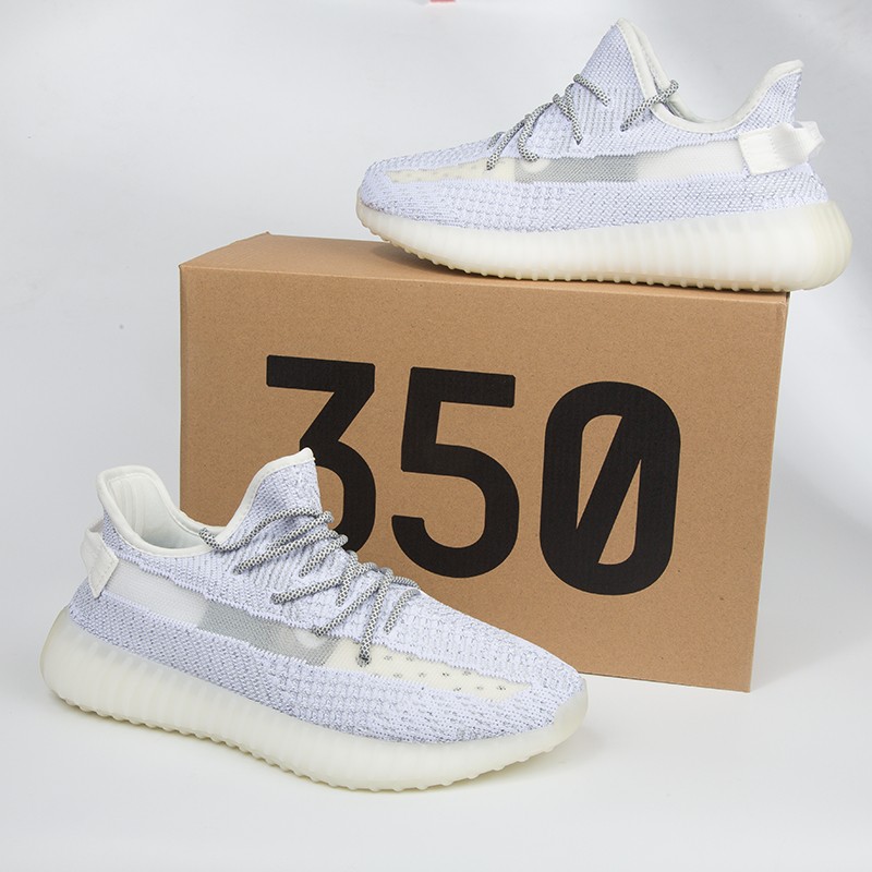 nike la椰子鞋350男鞋官网2021新款情侣莆田夏季透气运动跑步鞋潮 白