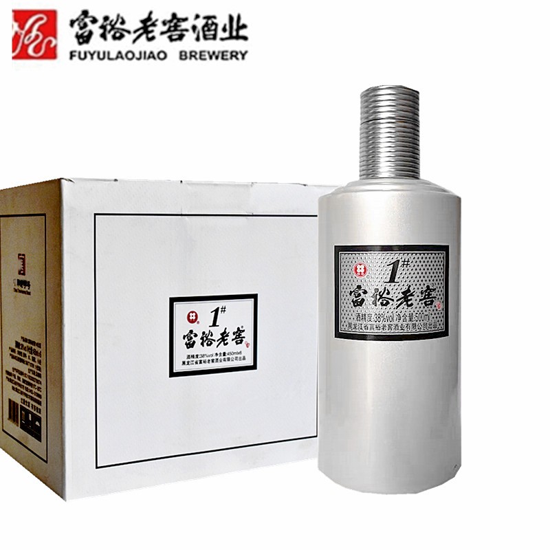 富裕老窖6瓶富裕老窖1号白酒新包装38度浓香型450ml龙江特产白酒