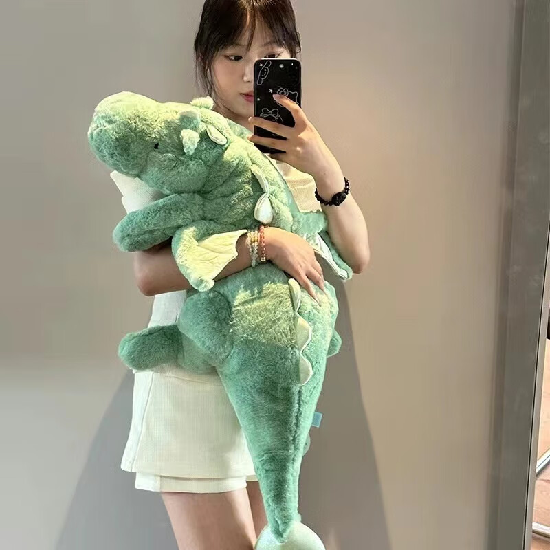 HKDA小飛龍玩偶睡覺抱枕恐龍毛絨玩具夾腿抱睡公仔女生床上專用大娃娃 綠色款 大號(hào)長約110cm