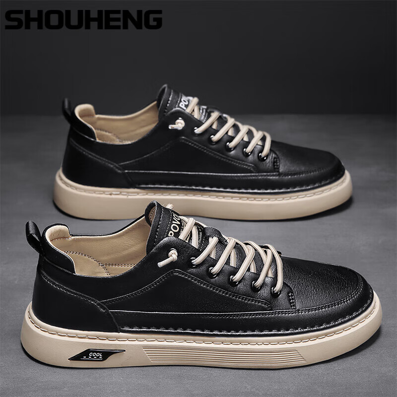 免系鞋带松紧年轻板鞋潮流韩版帅气配西装的鞋子 黑色【运动鞋码】 39