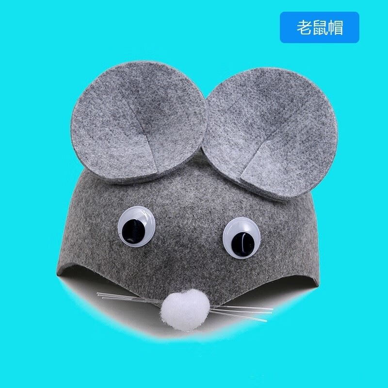 2024新款幼儿园表演头套 幼儿园六一儿童头饰无纺布动物面具小猫 t77