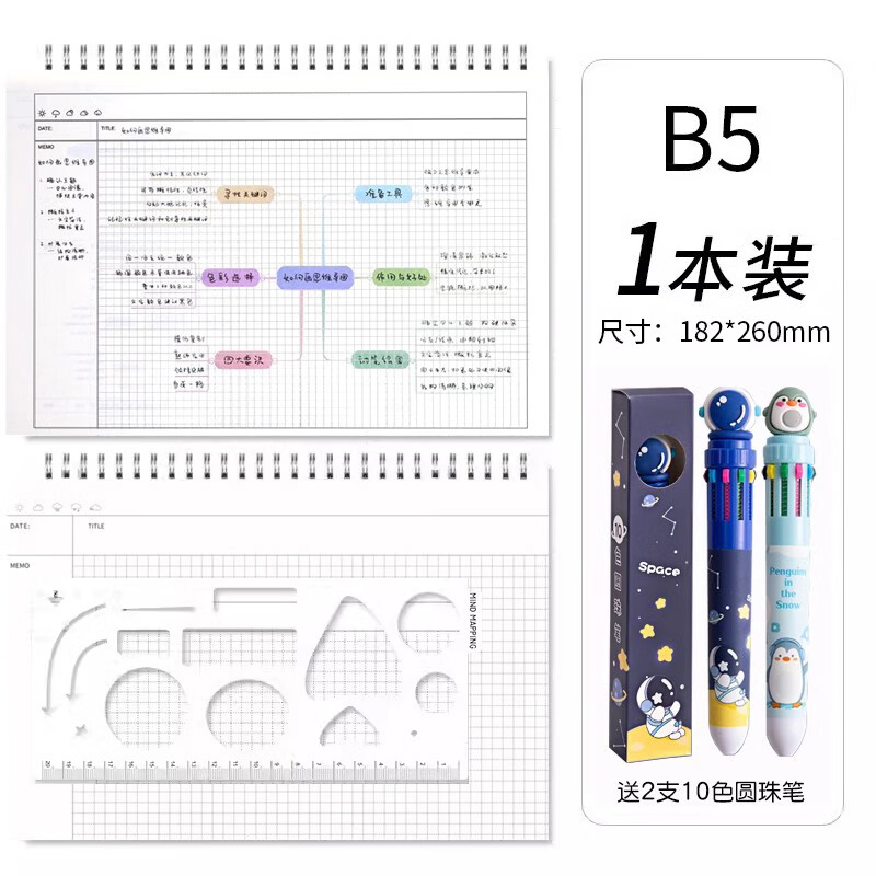 思维导图笔记本a4线圈本小学生二三年康奈尔记事本知识架构考试用大学