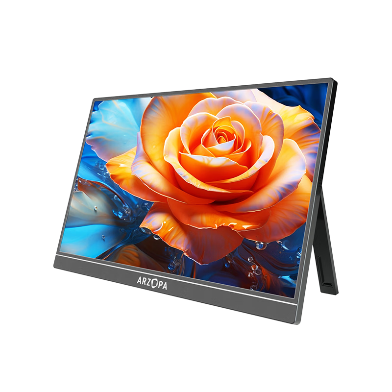 ARZOPA 阿卓帕16.1英寸144HZ 高色域便携式显示器 IPS屏 笔记本电脑手机副屏Switch Ps4/5显示屏曜石黑
