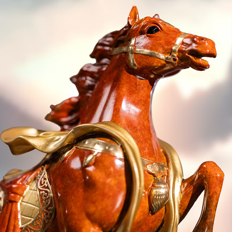 朱炳仁铜 平步青云 客厅书房办公桌桌面生效马摆件铜工艺品艺术礼 平步青云