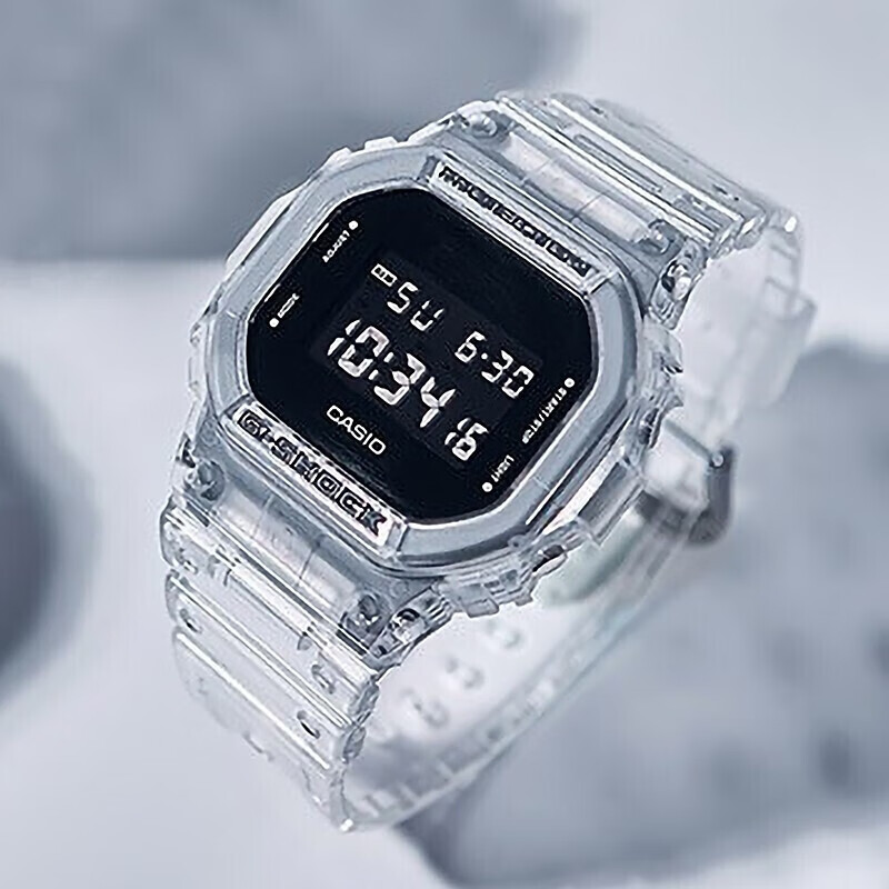 卡西欧(casio)g-shock冰韧透明系列 防水led照明男女运动手表 dw-5600