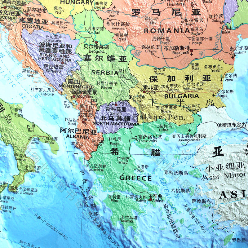 【北斗官方】欧洲地图挂图2021年新版高清双语英国法国德国意大利