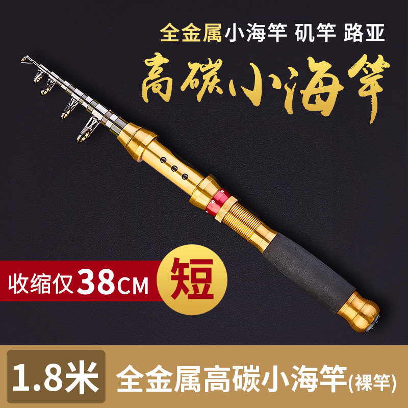 皮谱狼王海竿小海竿套装迷你短节鱼竿海杆路亚软尾小矶竿裸竿甩杆远投