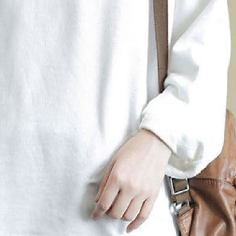 子牧棉麻秋装 女文艺百搭卫衣韩版宽松长袖外套显瘦长袖T恤上衣8671 黑色 M (建议105斤以内)