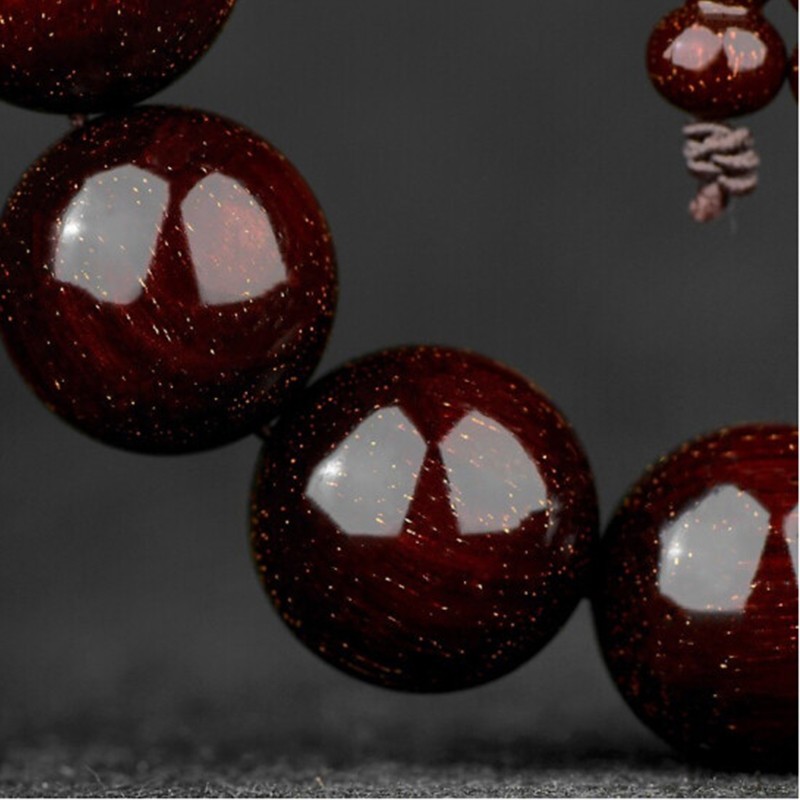 艺芝林满金星正宗印度小叶紫檀手串沉水佛珠男女文玩收藏级节日礼物 15mm