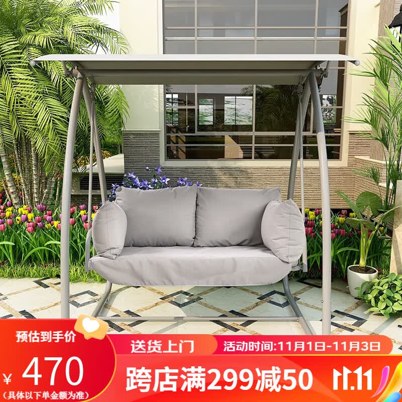 劲豹双人铁艺秋千庭院户外摇椅花园室外吊篮成人摇篮室内阳台吊椅 双人秋千【碳钢框架 冬夏两用】高性价比高么？