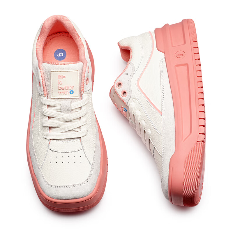 共迹gongji【孟子义同款】 面包鞋休闲鞋厚底运动鞋板鞋ins多巴胺小清新女鞋 樱花粉 /偏大一码 38 （243mm）