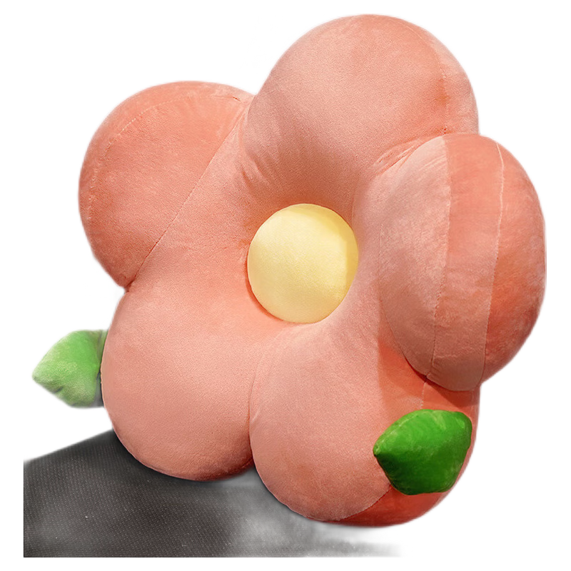 派客思靠枕床頭靠墊抱枕靠背墊沙發(fā)客廳辦公室宿舍腰墊護(hù)腰枕可愛床上 粉色 大號55X50cm