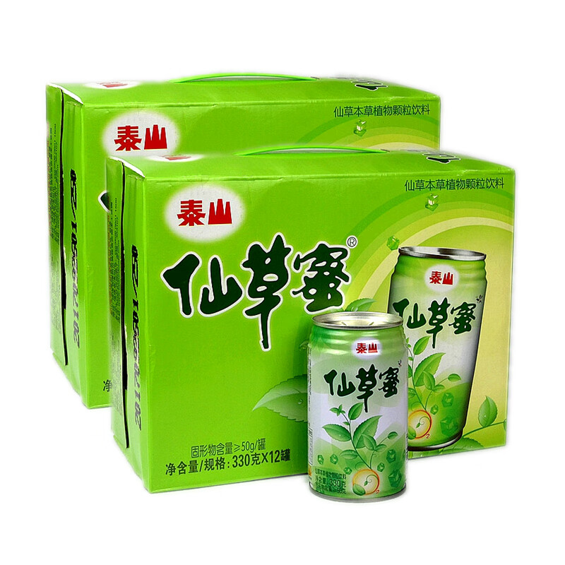 江浙沪皖免运 泰山 台湾仙草蜜 整箱330g*24罐 凉茶饮料 清凉烧仙草冻