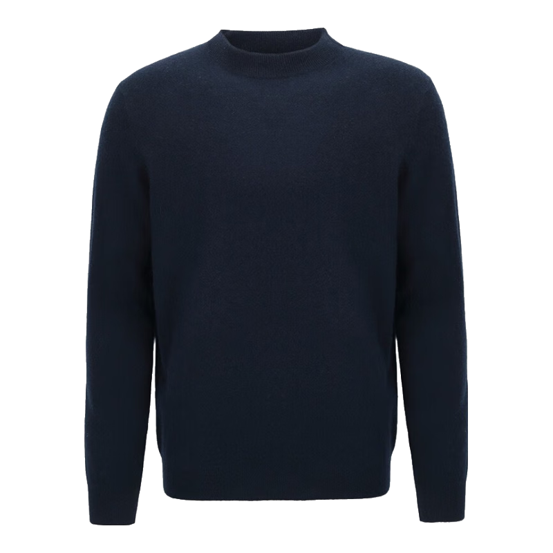 皮皮狗 秋冬新品 羊絨衫男士商務(wù)休閑半高領(lǐng)百搭毛衣內搭打底針織衫 藏青色508 XL 180/100A/