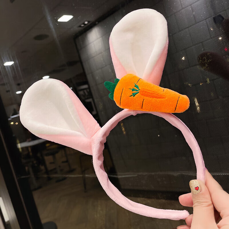 侨沁兔子头箍儿童发箍可爱小小白兔耳朵毛绒女童女孩宝宝公主发卡表演