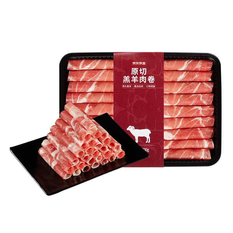 京东京造 原切内蒙草原羔羊肉卷500g