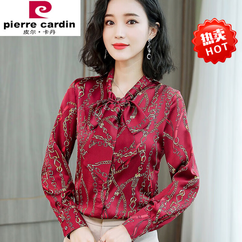 皮尔卡丹(pierre cardin)皮尔卡丹官方品牌23秋款衬衫女装雪纺女士