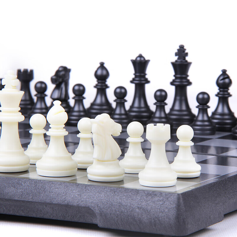 友邦（UB）国际象棋 磁性折叠圆角款棋盘 黑白象棋套装 入门教学培训 4852C(大号)
