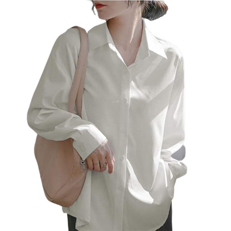 凯恋（KAILIAN）职业气质宽松白衬衫女薄款法式上衣慵懒港风衬衣TYK8940 白色 XL 