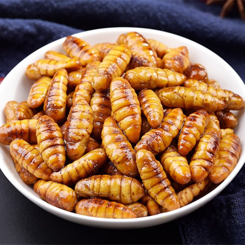 虎钢馋2020新鲜速冻小蚕蛹金丝蛹嫩蚕蛹子农家桑蚕蛹黄金蛹茧蛹1500g