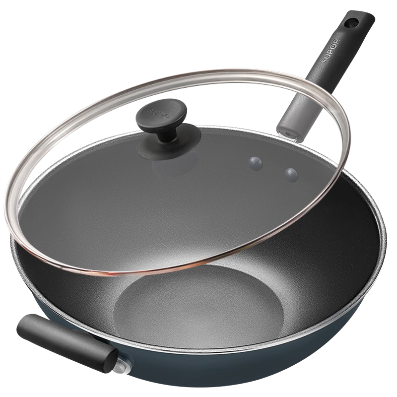 苏泊尔炒锅不粘锅炒菜锅少油烟家用煎炒锅燃气电磁炉通用烹饪锅具 【大炒锅】 32cm