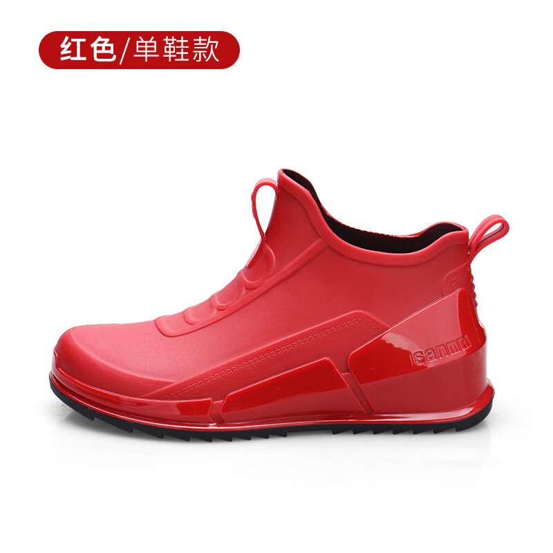 穿的短款鞋春夏季雨鞋女时尚潮流低帮水鞋浅口短筒雨靴胶鞋 红色22022