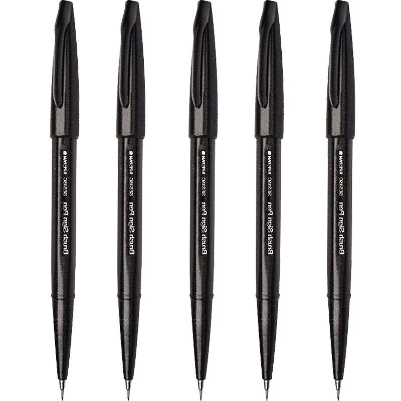 ��ͨ��Pentel ����ɫ��ë�������� ���Աʼ�ˮ�Ա�Touch�������źؿ��� SES15C��ɫ 5֧װ 38.3Ԫ