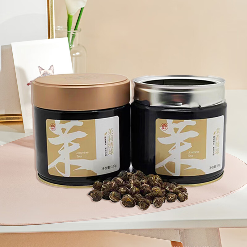 春倫茉莉花茶特級濃香型繡球茉莉罐裝花茶葉福州原產(chǎn)新茶葉100g