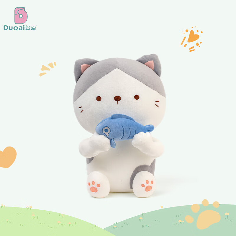 坐姿款 灰猫-抱鱼款-56cm 详情